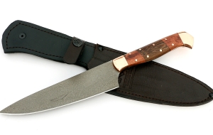 Нож Шеф №5 сталь Х12МФ, рукоять бубинга, венге