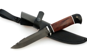 Нож Рыболов-3 сталь Х12МФ, рукоять бубинга-черный граб