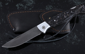 Нож Лиса, складной, сталь Х12МФ, рукоять накладки акрил гранит с дюралью