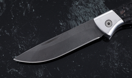 Нож Лиса, складной, сталь Х12МФ, рукоять накладки акрил гранит с дюралью Нож Лиса, складной, сталь Х12МФ, рукоять накладки акрил гранит с дюралью