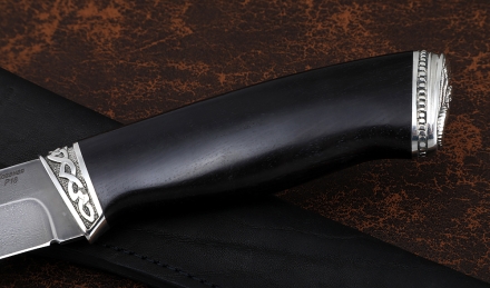 Нож Гриф сталь Р18, рукоять черный граб мельхиор Нож Гриф сталь Р18, рукоять черный граб мельхиор