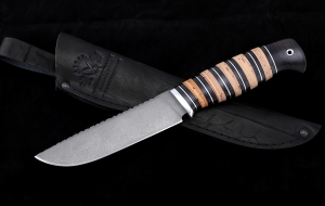 Нож Барракуда-2 сталь Х12МФ, рукоять береста черный граб (зебра) Нож Барракуда-2 сталь Х12МФ, рукоять береста черный граб (зебра)