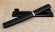 Нож Танто дамаск ламинированный черный граб резной деревянные ножны на подставке