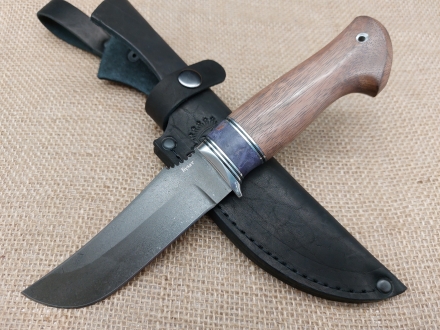 Нож Алтай сталь булат,рукоять карельская береза фиолетовая и орех (распродажа)