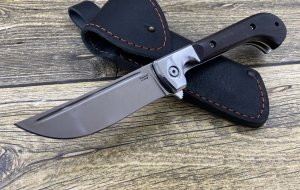 Складной нож Пчак на подшипниках   сталь х12мф, накладки карельская береза коричневая (распродажа) 