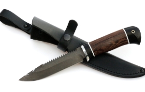 Нож Рыболов-3 сталь Х12МФ, рукоять венге-черный граб