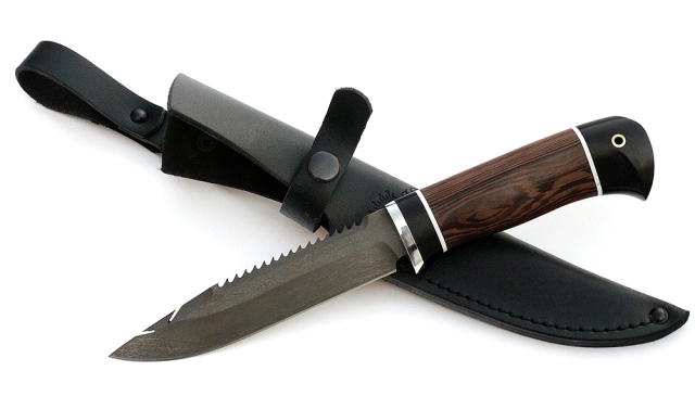 Нож Рыболов-3 сталь Х12МФ, рукоять венге-черный граб 