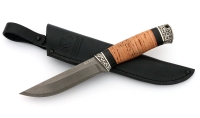Нож Гриф сталь Булат, рукоять береста-черный граб, мельхиор - IMG_4656c2.jpg
