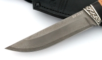 Нож Гриф сталь Булат, рукоять береста-черный граб, мельхиор - IMG_46574o.jpg