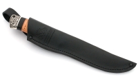 Нож Гриф сталь Булат, рукоять береста-черный граб, мельхиор - IMG_46587q.jpg