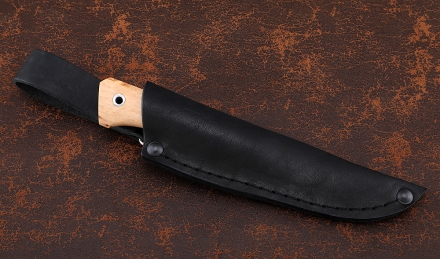 Нож Малыш-1, дамаск, рукоять карельская береза, акрил зеленый Нож Малыш-1, дамаск, рукоять карельская береза, акрил зеленый