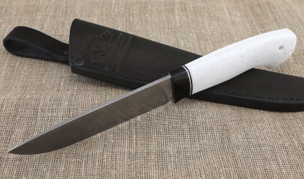 Нож Ягуар сталь У8А рукоять акрил белый  Нож Ягуар сталь У8А рукоять акрил белый