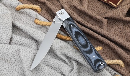 Нож складной филейный сталь 95х18, накладки G10 серые