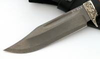 Нож Дельфин сталь булат, рукоять черный граб-карельская береза,мельхиор - IMG_4602.jpg
