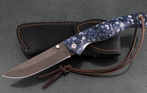 Складной нож Стрелок, сталь Х12МФ, рукоять накладки акрил синий