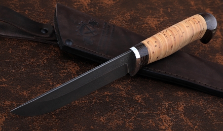 Нож Охотник сталь Р18 рукоять береста Нож Охотник сталь Р18 рукоять береста