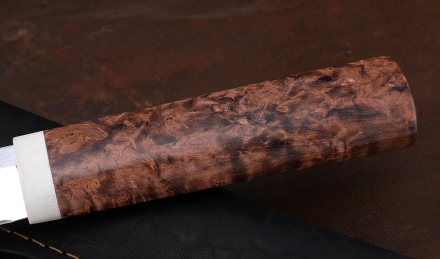 Нож Народа севера 2 сталь Х12МФ кованый дол рукоять карельская береза коричневая