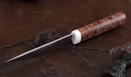 Нож Народа севера 2 сталь Х12МФ кованый дол рукоять карельская береза коричневая