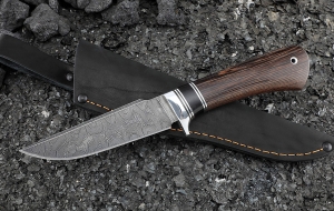Нож Дрозд дамаск рукоять венге