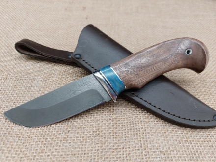 Нож Енисей сталь Х12МФ рукоять карельская береза синяя и кавказский орех (распродажа)
