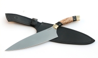 Нож Шеф №13 сталь Elmax рукоять черный граб карельская береза латунь - _MG_6063ug.jpg