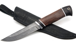 Нож Тритон-2 сталь дамаск, рукоять венге-черный граб