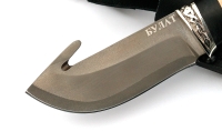 Нож Ёж сталь булат, рукоять черный граб-карельская береза, мельхиор - IMG_4763.jpg