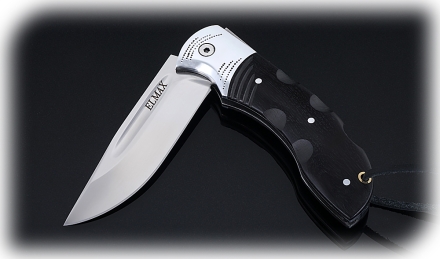 Складной нож Беркут, сталь Elmax, рукоять накладки черный граб с дюралью Складной нож Беркут, сталь Elmax, рукоять накладки черный граб с дюралью