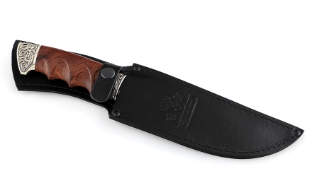 Авторский Нож Сибиряк сталь Х12МФ-долы, рукоять резная, бубинга, мельхиор Авторский Нож Сибиряк сталь Х12МФ-долы, рукоять резная, бубинга, мельхиор