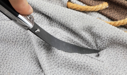 Нож складной филейный сталь дамаск , накладки G10 серые