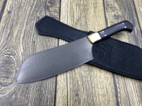 Кухонный нож №14  из стали х12мф цельнометаллический, накладки черный граб (распродажа) 