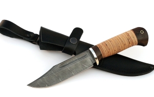 Нож Дельфин сталь дамаск, рукоять береста Нож Дельфин сталь дамаск, рукоять береста