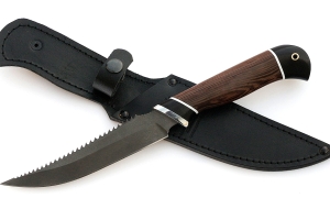 Нож Рыболов-5 сталь Х12МФ, рукоять венге-черный граб