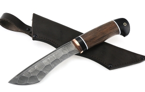 Нож Каратель сталь дамаск полный камень рукоять венге черный граб Нож Каратель сталь дамаск полный камень рукоять венге черный граб