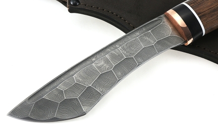 Нож Каратель сталь дамаск полный камень рукоять венге черный граб Нож Каратель сталь дамаск полный камень рукоять венге черный граб