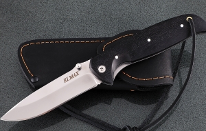 Складной нож Зубр, сталь Elmax, рукоять накладки черный граб Складной нож Зубр, сталь Elmax, рукоять накладки черный граб