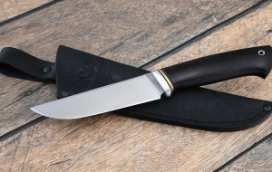 Нож охотничий "Ягуар" сталь х12мф рукоять черный граб 