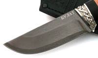 Нож Заяц сталь булат, рукоять черный граб-кап, мельхиор - IMG_4520.jpg