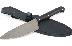 Кухонный нож Шеф №4 сталь Х12МФ, рукоять черный граб Кухонный нож Шеф №4 сталь Х12МФ, рукоять черный граб