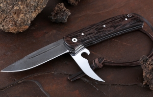 Нож Снайпер 2-х предметный, складной, сталь Х12МФ, рукоять накладки венге Нож Снайпер 2-х предметный, складной, сталь Х12МФ, рукоять накладки венге