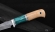 Нож Малыш-2, дамаск, рукоять карельская береза, акрил зеленый