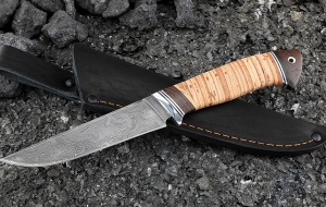 Нож Ирбис-2 дамаск рукоять береста