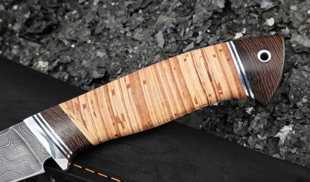 Нож Ирбис-2 дамаск рукоять береста Нож Ирбис-2 дамаск рукоять береста