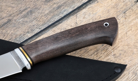 Нож охотничий "Ягуар" сталь х12мф рукоять карельская береза коричневая Нож охотничий "Ягуар" сталь х12мф рукоять карельская береза коричневая