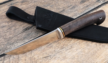 Нож охотничий "Ягуар" сталь х12мф рукоять карельская береза коричневая Нож охотничий "Ягуар" сталь х12мф рукоять карельская береза коричневая