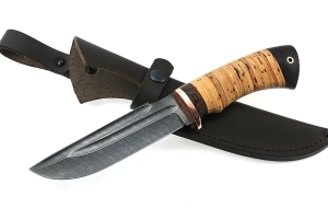 Нож Алтай сталь дамаск-долы береста Нож Алтай сталь дамаск-долы береста