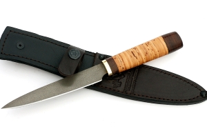 Кухонный нож Шеф №7 сталь Х12МФ, рукоять береста