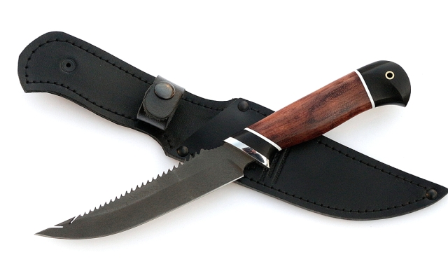 Нож Рыболов-6 сталь Х12МФ, рукоять бубинга-черный граб 