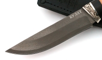 Нож Зяблик сталь булат, рукоять береста-черный граб,мельхиор - IMG_4514.jpg