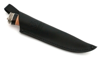 Нож Зяблик сталь булат, рукоять береста-черный граб,мельхиор - IMG_4515.jpg